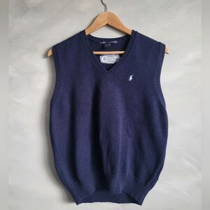 Polo Golf Ralph Lauren Men's V-Neck Pullover Vest Sweater Blue Sz XL Golf Digest